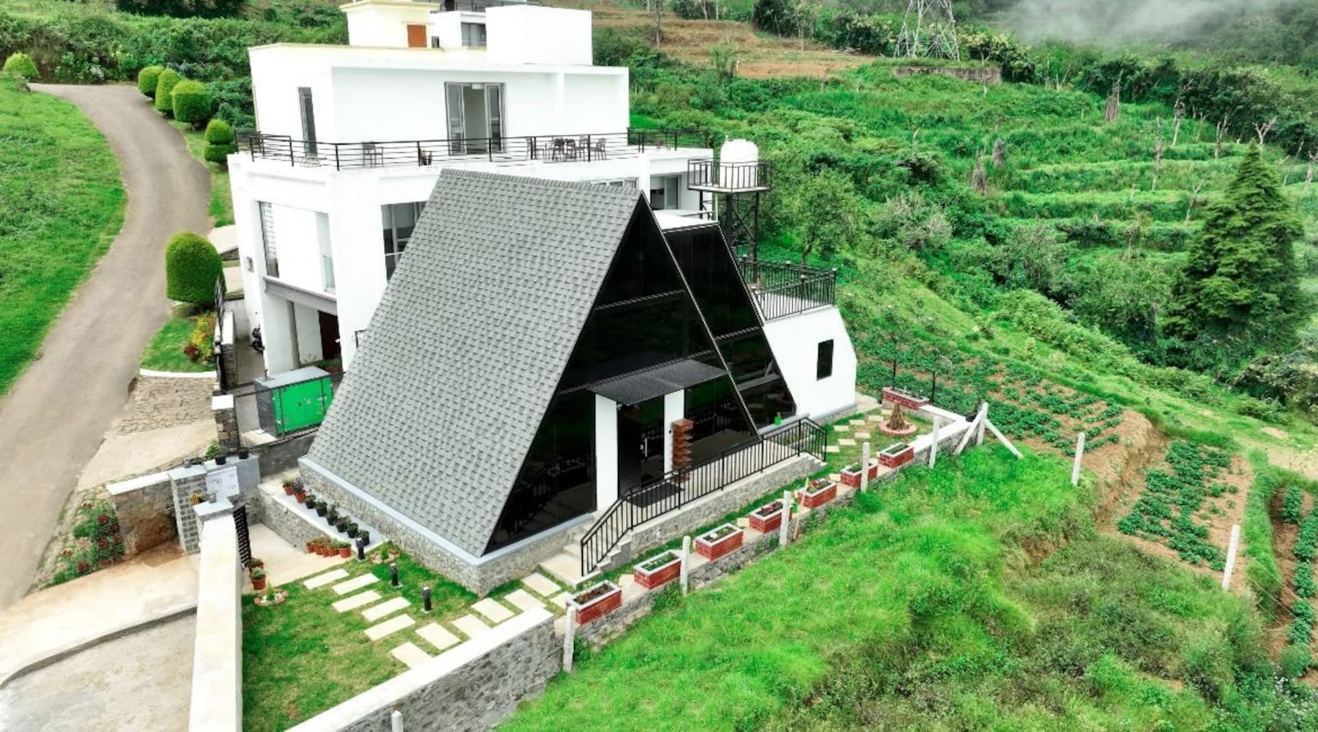 Aerial view of SkyGrove in the hills